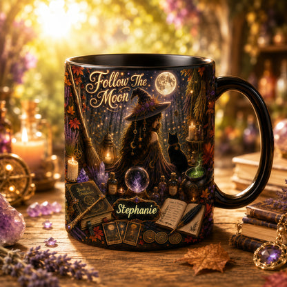 Follow The Moon - Personalized Witchcraft Accent Mug