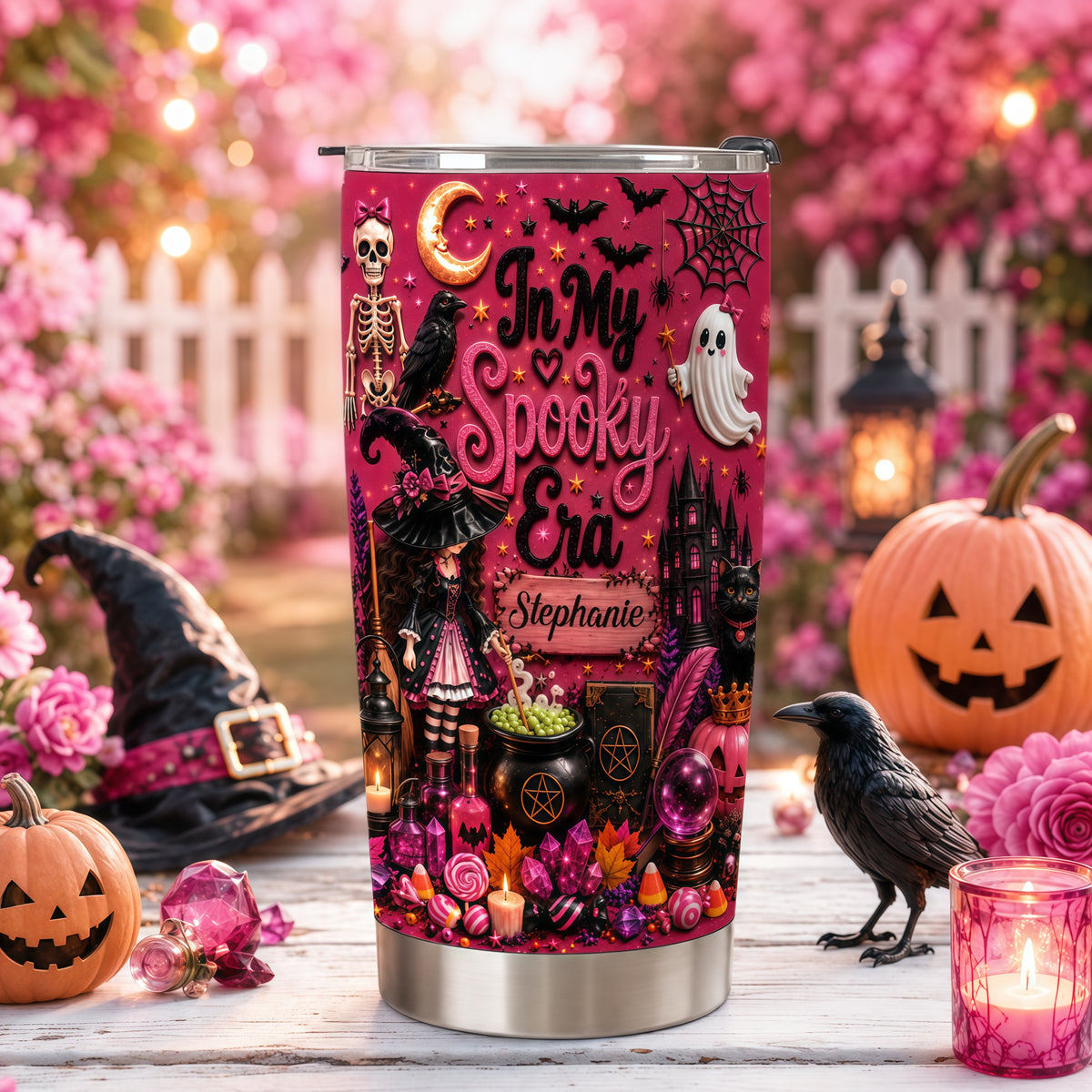 In My Spooky Era - Personalized Pink Halloween Tumbler Cup