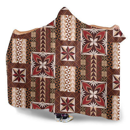Samoa Hooded Blanket Siapo Pattern Print