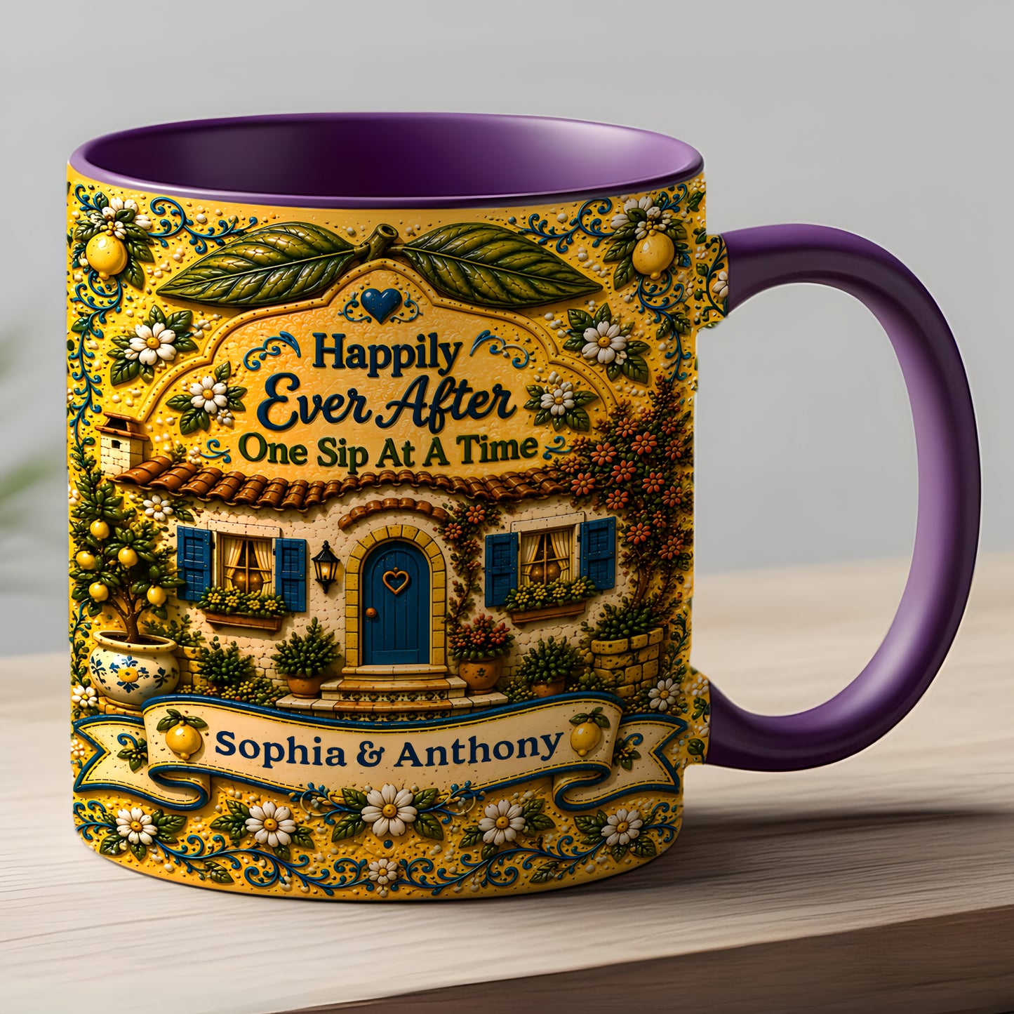 Happily Ever After Starts Here - Personalized Accent Mug
