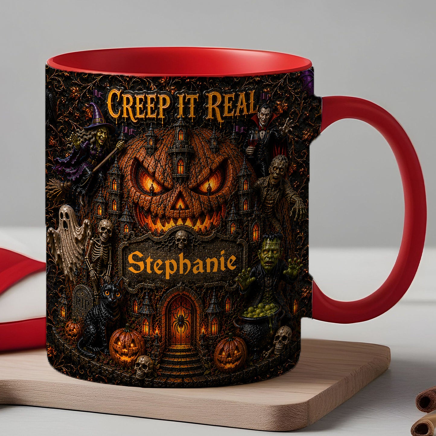 Creep It Real - Personalized 3D Accent Mug - Gift For Halloween