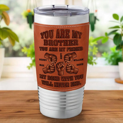 Soulmate Best Friend - Personalized Leather Tumbler
