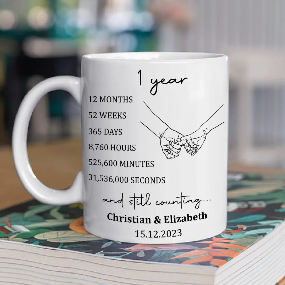 Always Beside You Time Still Counting - Personalized Coffee Mug - Gift For Wedding Anniversary