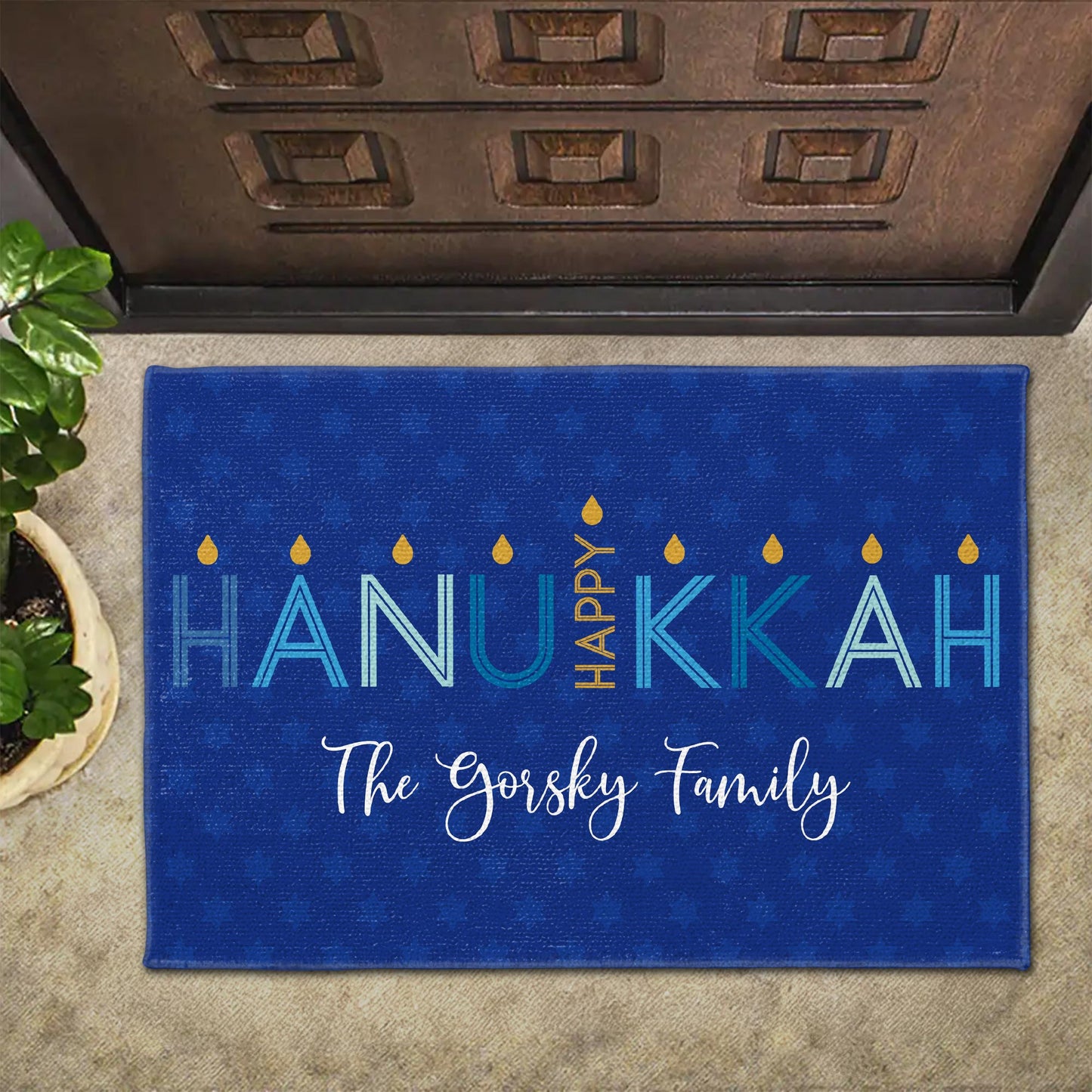 Hanukkah - Personalized Doormat