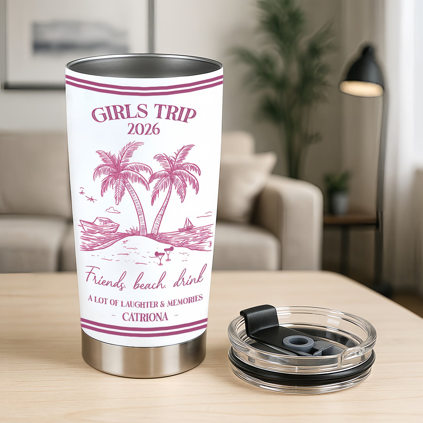 Girls Trip Summer Time - Personalized Tumbler Cup, Girls Trip Gifts
