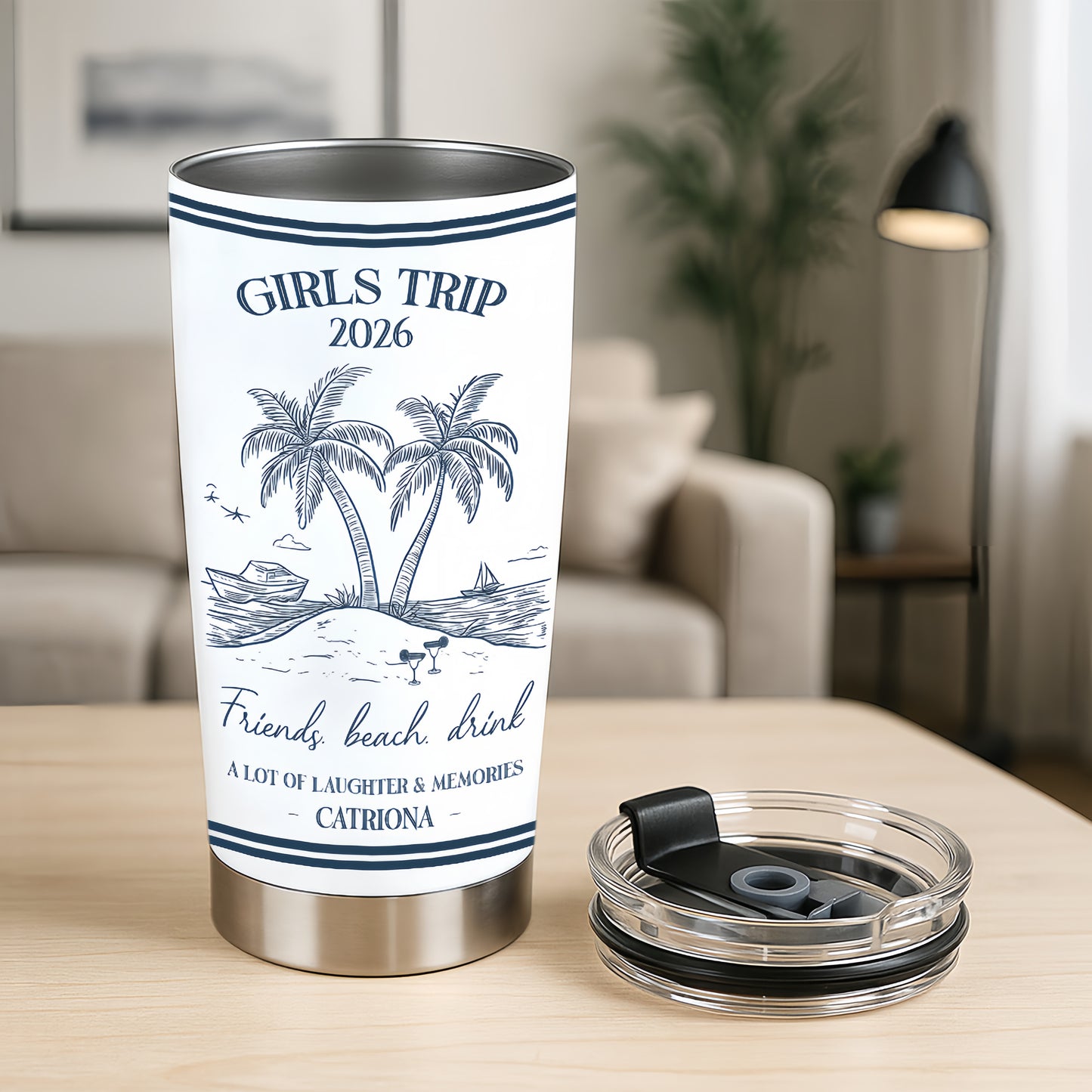 Girls Trip Summer Time - Personalized Tumbler Cup, Girls Trip Gifts