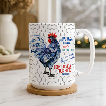 With A Fck Fck Here - Personalized Ceramic Coffee Mug