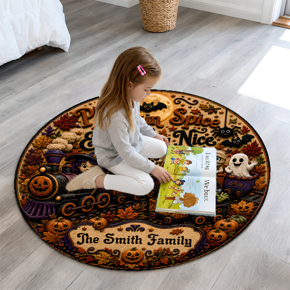Pumpkin Spice & Everything Nice - Personalized Halloween 3D Custom Shaped Rug