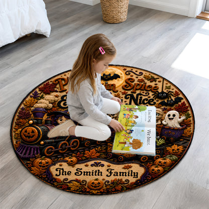 Pumpkin Spice & Everything Nice - Personalized Halloween 3D Custom Shaped Rug
