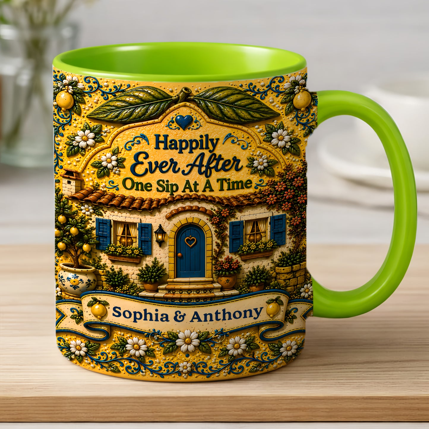 Happily Ever After Starts Here - Personalized Accent Mug