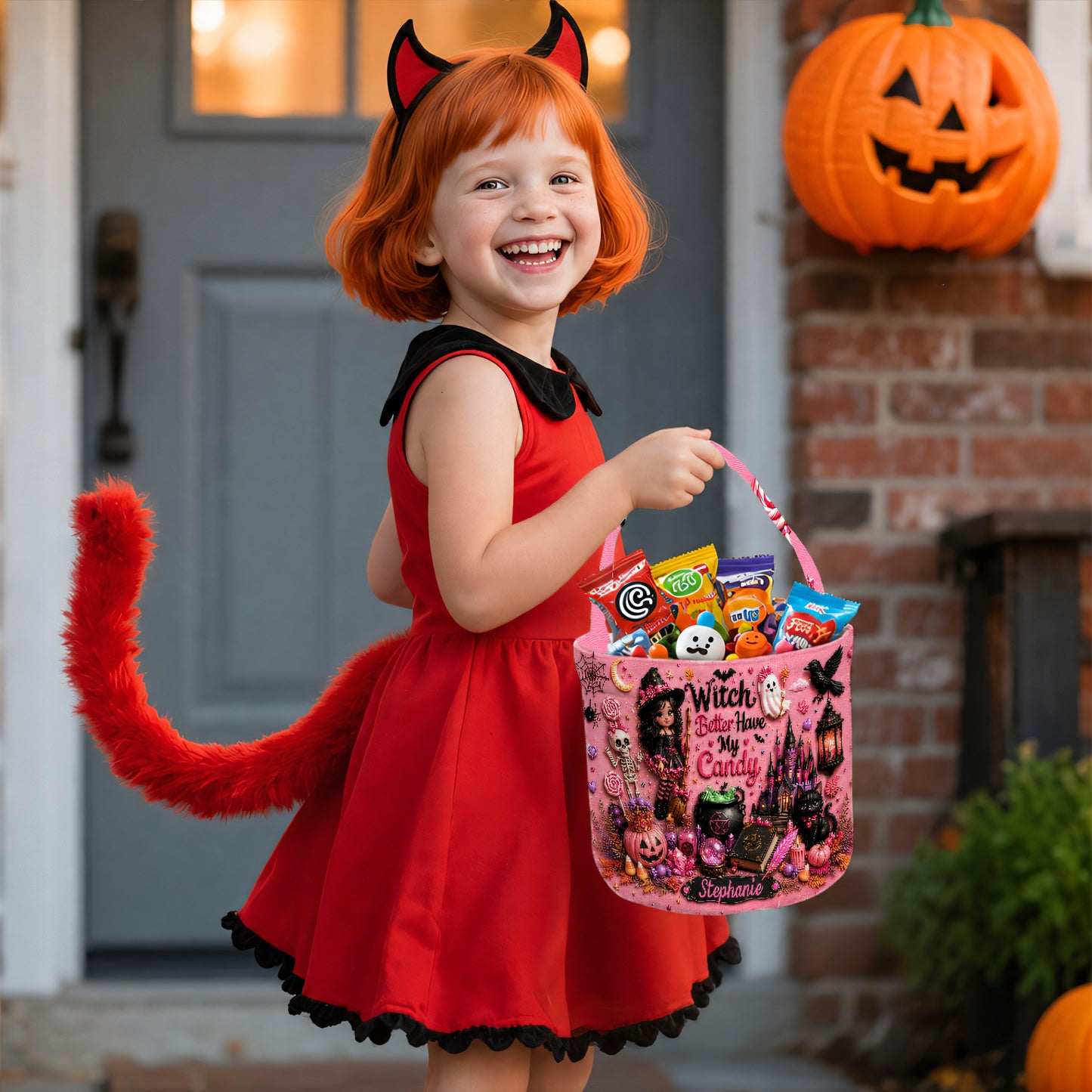 Witch Better Have My Candy - Personalized Pink Halloween Candy Bag - Gift For Halloween