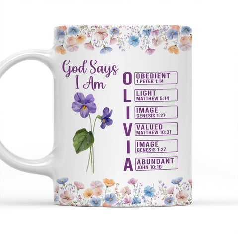God Says I Am - Personalized Coffee Mug