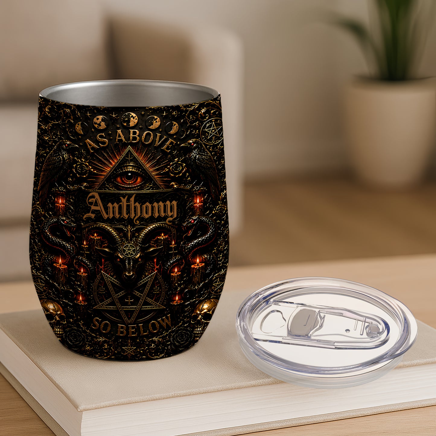 As Above So Below - Personalized Illuminati Wine Tumbler