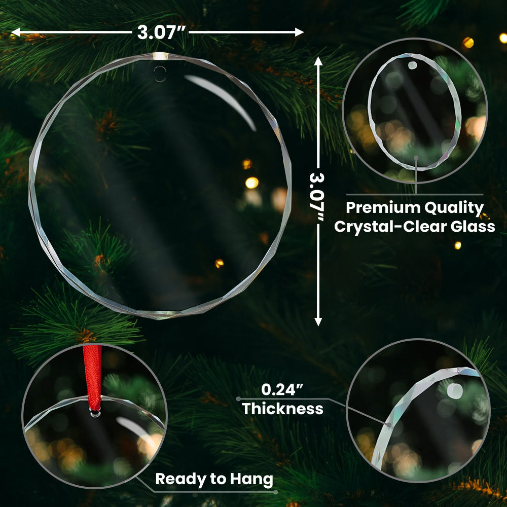 The Simba Lion - Personalized Circle Glass Ornament