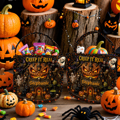 Creep It Real - Personalized Halloween Candy Bag - Halloween Gifts For Kids, Family Members, Friends