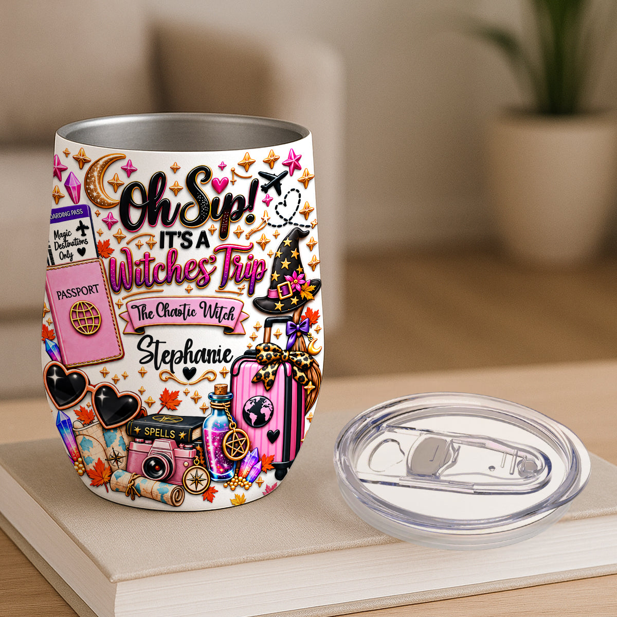 Oh Sip! It's a Witches' Trip - Personalized Witch Sister Wine Tumbler