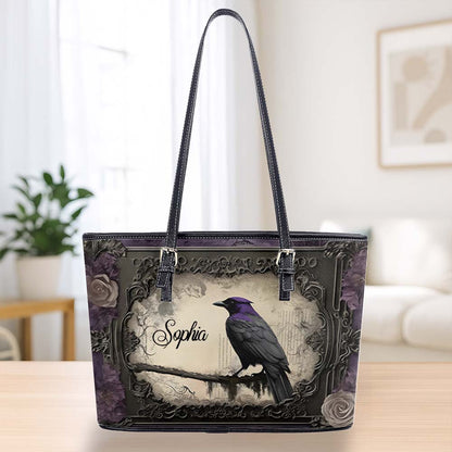 Gothic Raven - Personalized Leather Handbag & Wallet Set