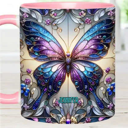 Beautiful Butterfly - Personalized Butterfly Accent Mug
