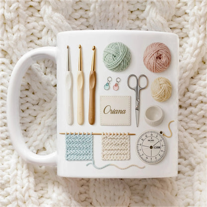 Crochet Is My Therapy - Personalized Coffee Mug - Gift for Mom or Grandma, Handmade Lover Keepsake