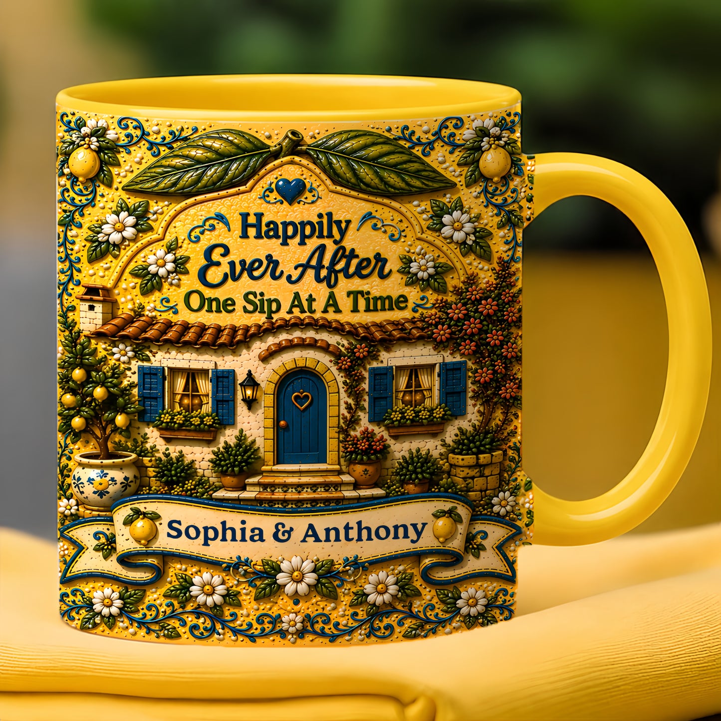 Happily Ever After Starts Here - Personalized Accent Mug