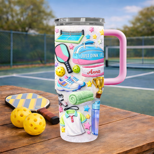 Just Dink It - Gift for Pickleball Players, Sports Lovers - Personalized 40oz Tumbler With Straw