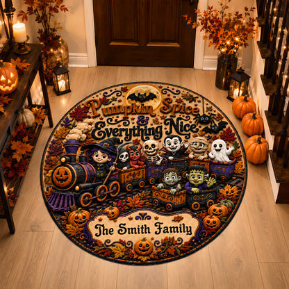 Pumpkin Spice & Everything Nice - Personalized Halloween 3D Custom Shaped Rug