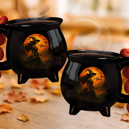 Halloween Witch - Personalized Cauldron Coffee Mug