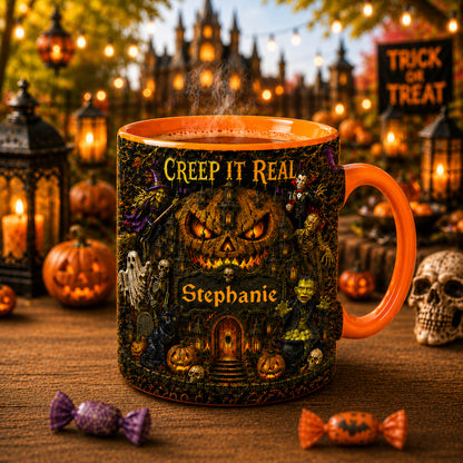 Creep It Real - Personalized 3D Accent Mug - Gift For Halloween