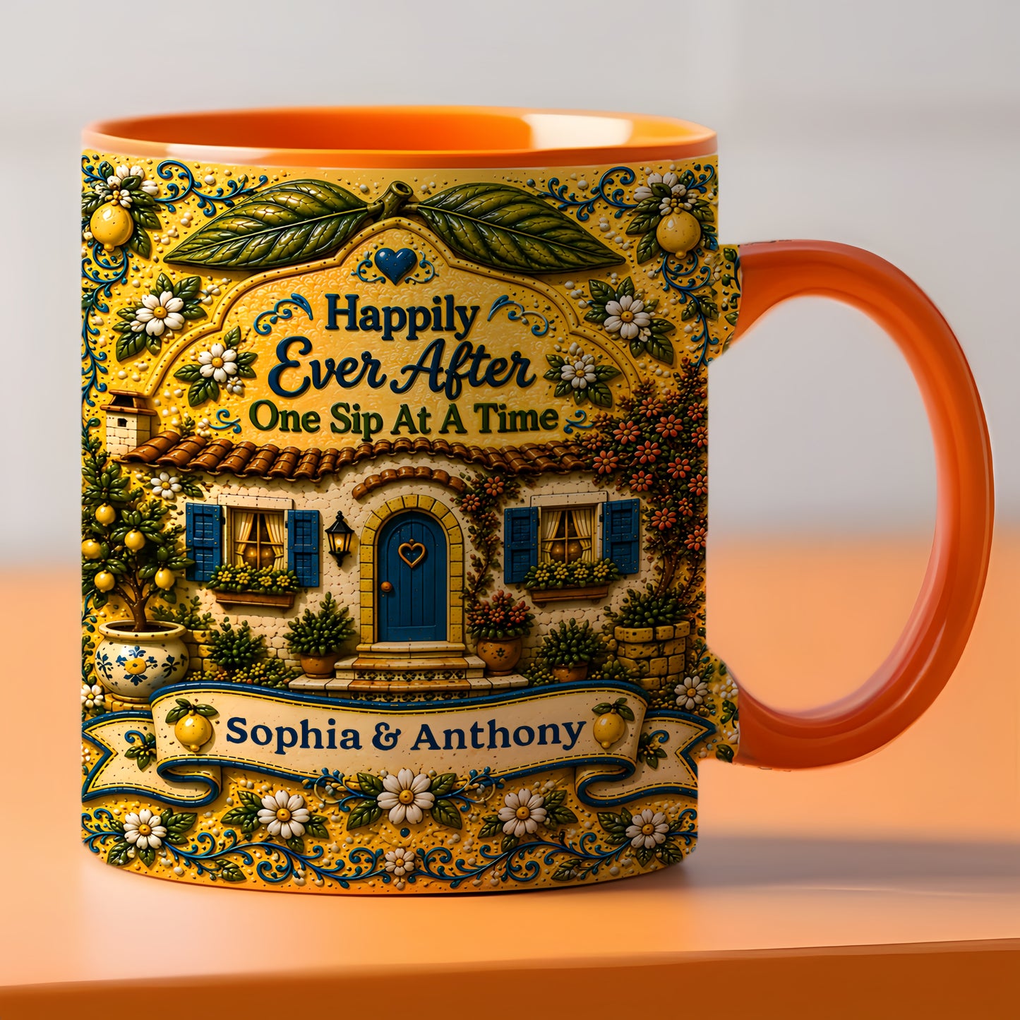 Happily Ever After Starts Here - Personalized Accent Mug