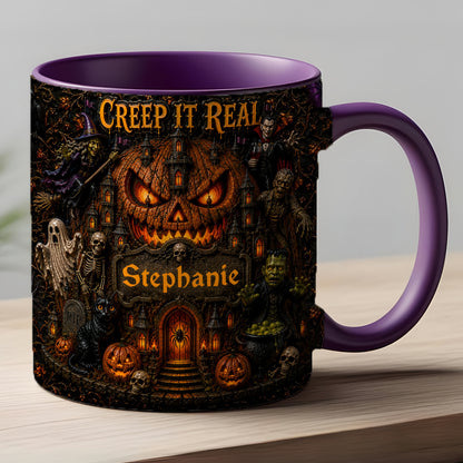 Creep It Real - Personalized 3D Accent Mug - Gift For Halloween