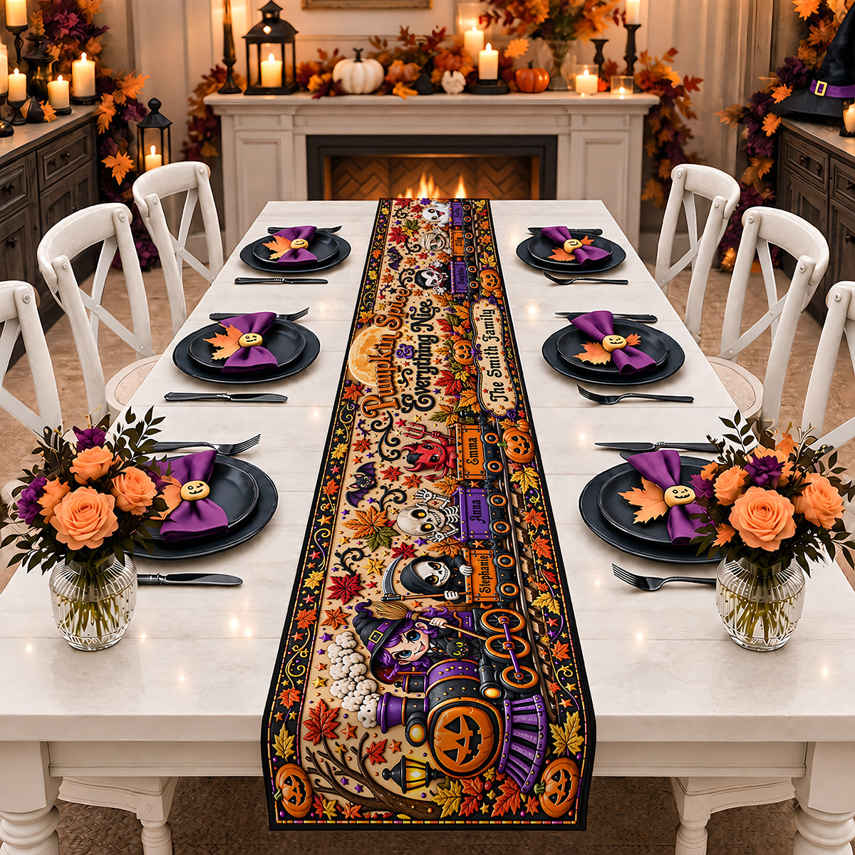 Pumpkin Spice & Everything Nice - Personalized Halloween Table Runner