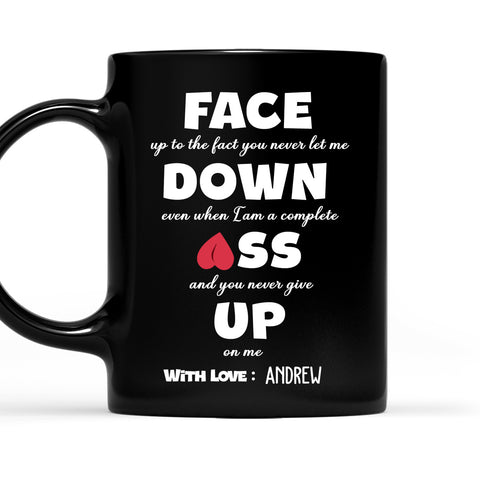 Face Down Ass Up - Personalized Black Coffee Mug