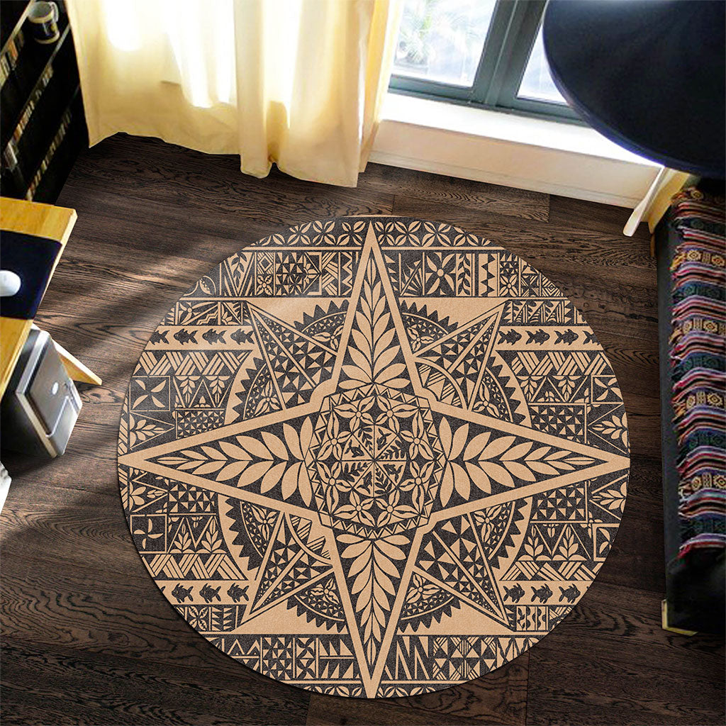 Tonga Round Rug Tonga Polynesian Tapa