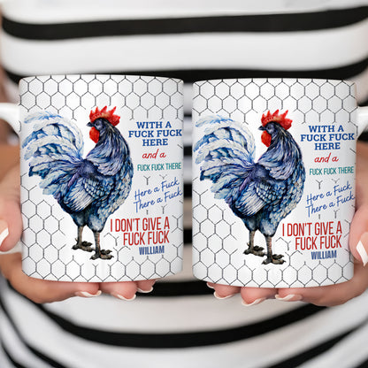 With A Fck Fck Here - Personalized Ceramic Coffee Mug