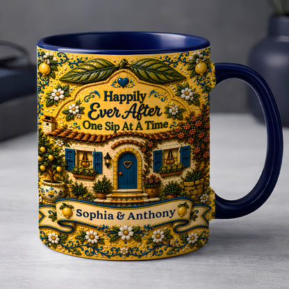 Happily Ever After Starts Here - Personalized Accent Mug