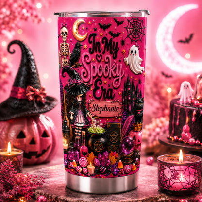 In My Spooky Era - Personalized Pink Halloween Tumbler Cup