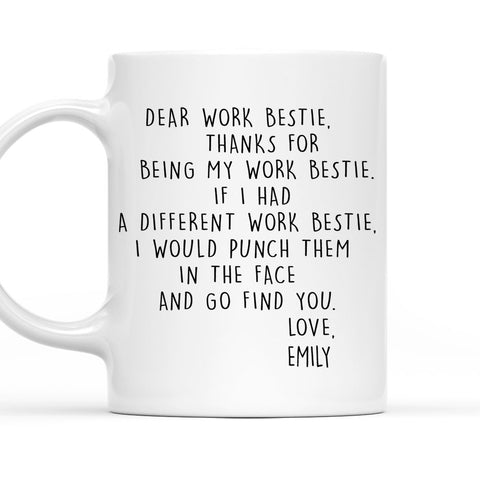 Thank For Being My Work Bestie - Personalized Coffee Mug