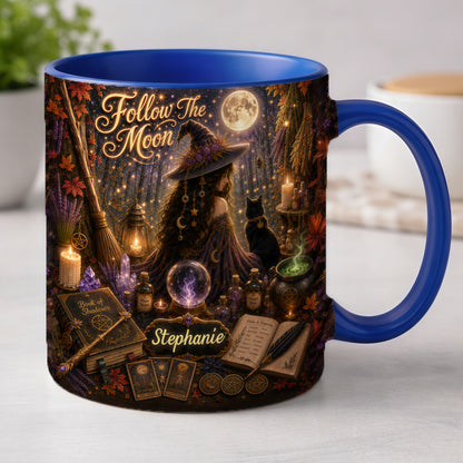 Follow The Moon - Personalized Witchcraft Accent Mug