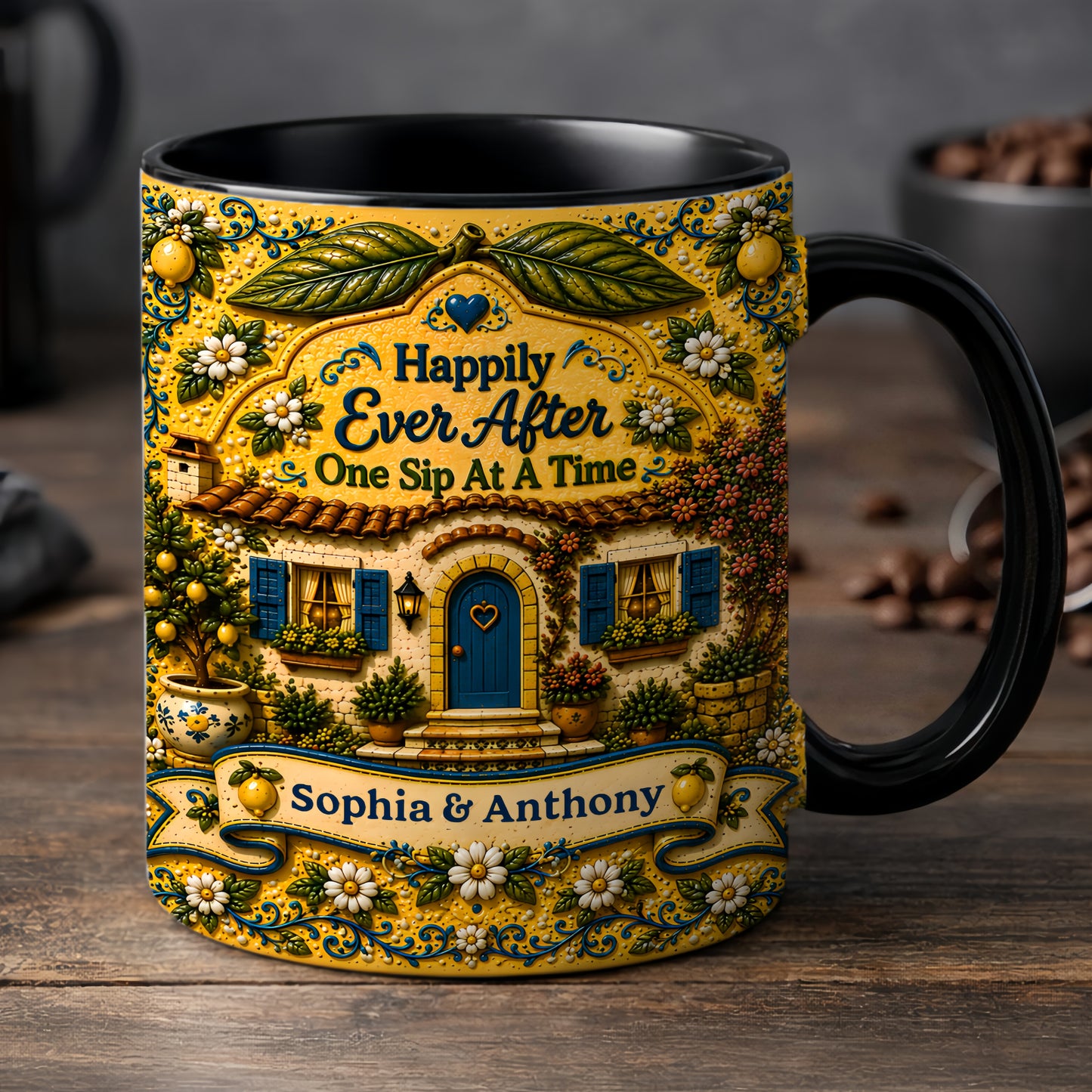 Happily Ever After Starts Here - Personalized Accent Mug