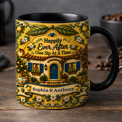 Happily Ever After Starts Here - Personalized Accent Mug