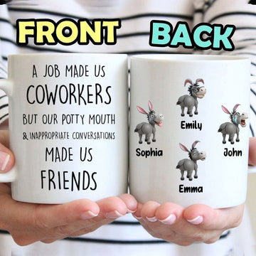 A Job Made Us Coworker, Made Us Friends - Personalized Coffee Mug-Myprintsy