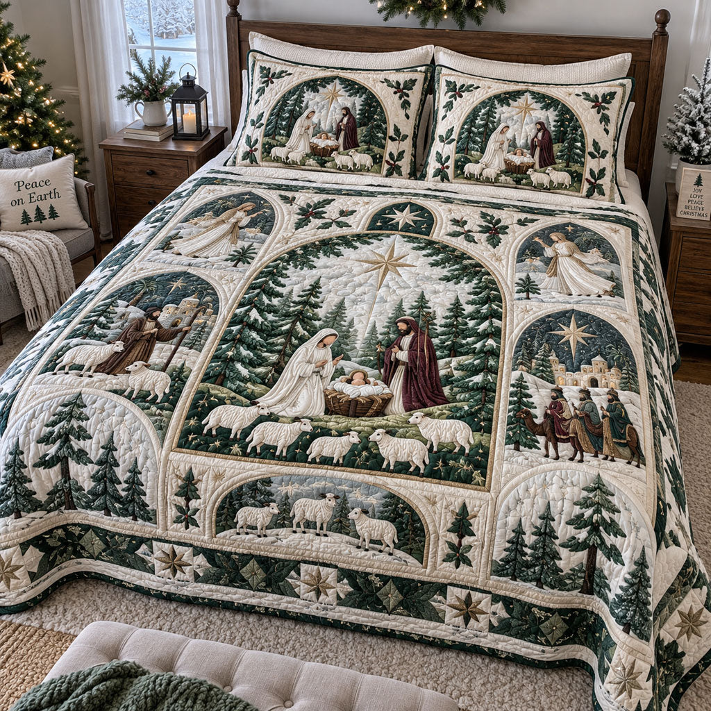 A Savior Is Born -Piece Quilted Bedding Set VTQ-Myprintsy