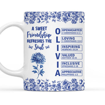 A Sweet Friendship Refreshes The Soul - Personalized Coffee Mug-Myprintsy