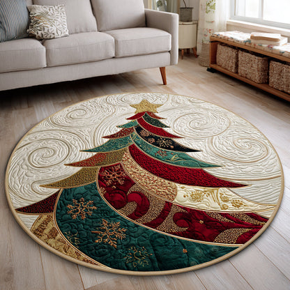 Abstract Christmas Tree Quilted Round Mat VTQ-Myprintsy