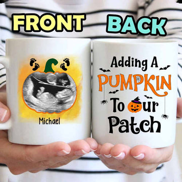 Adding A Pumpkin To Our Patch Custom Mug - Personalized Coffee Mug - Halloween Gift-Myprintsy