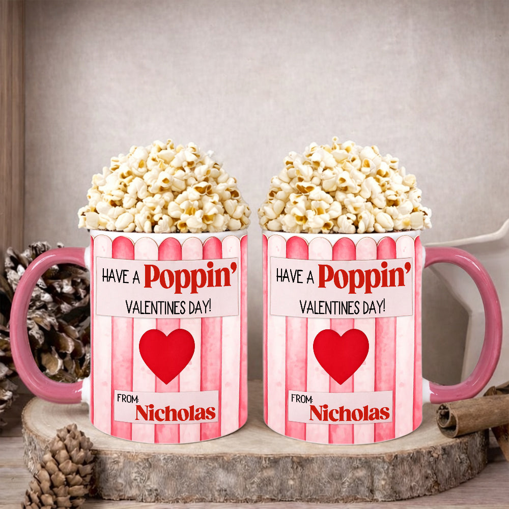 Have A Poppin' Valentines Day - Personalized Accent Mug