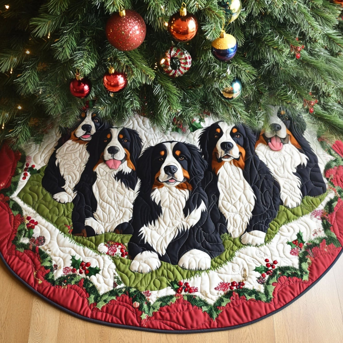 Alpine Adventure Quilted Christmas Tree Skirt-Myprintsy