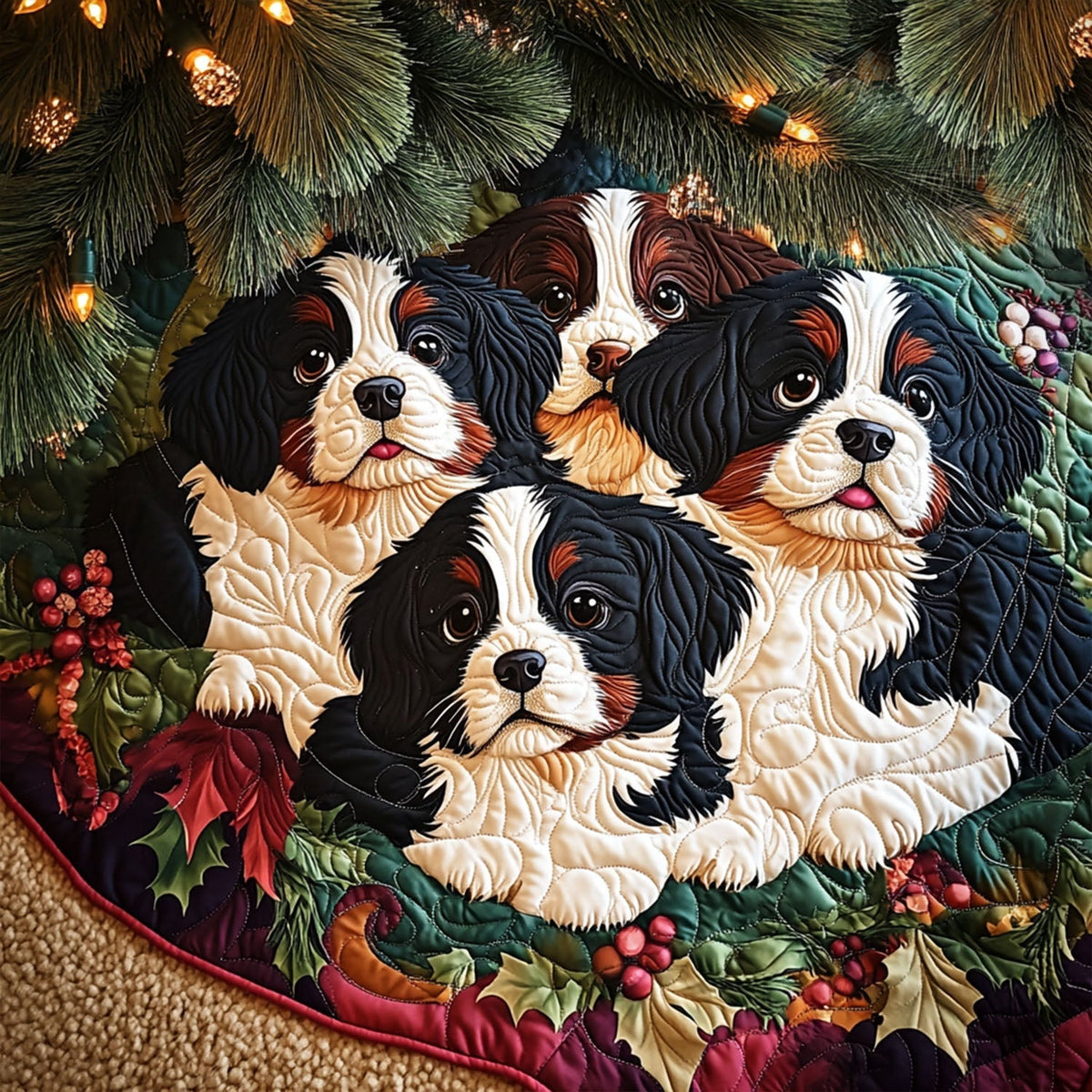 Alpine Dreamer Quilted Christmas Tree Skirt-Myprintsy