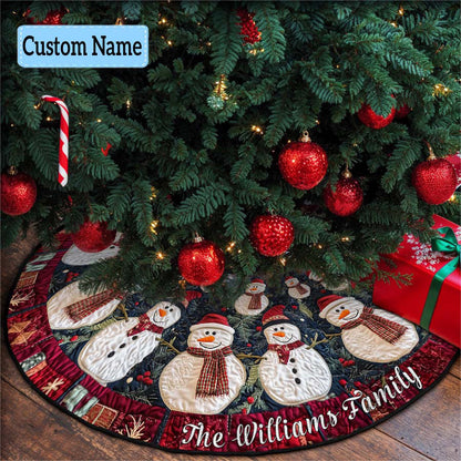Alpine Joy Personalized Custom Quilted Christmas Tree Skirt VTQ-Myprintsy