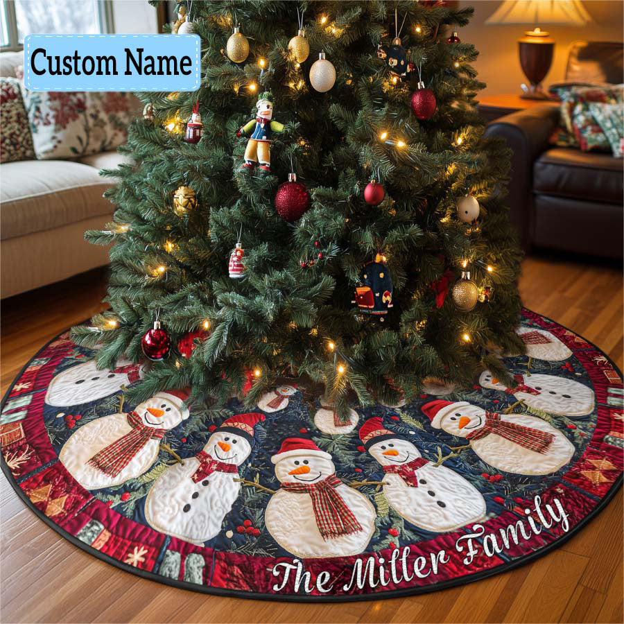 Alpine Joy Personalized Custom Quilted Christmas Tree Skirt VTQ-Myprintsy